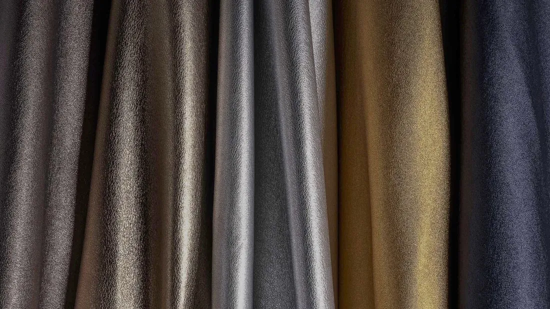 Metallic and coloured leathers finished at San Martín in Elda
